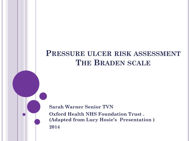 p ressure ulcer risk assessment t he b raden scale