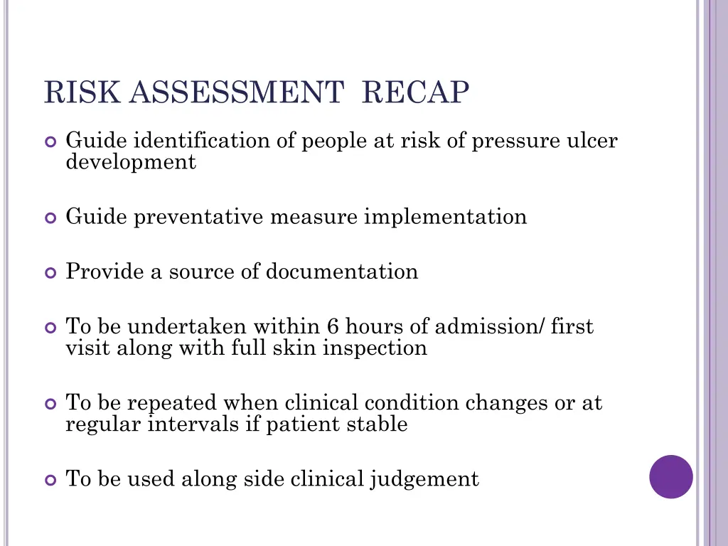 risk assessment recap