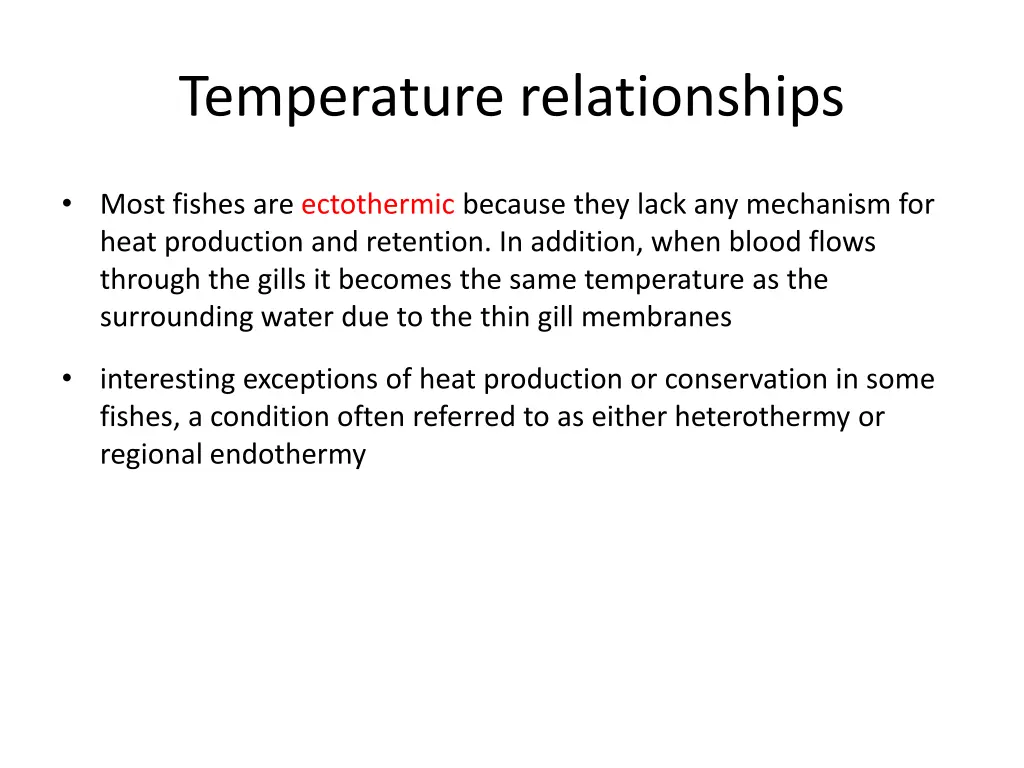 temperature relationships