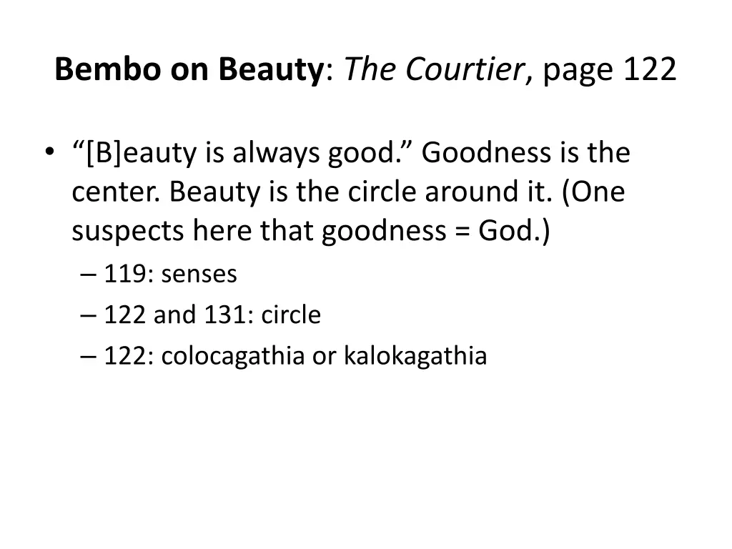 bembo on beauty the courtier page 122