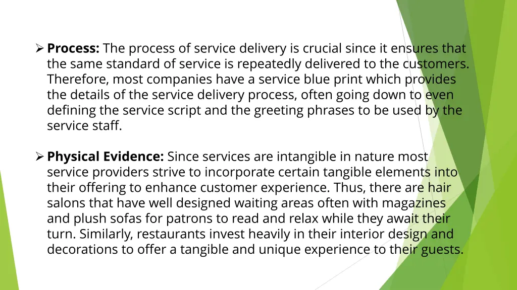 process the process of service delivery