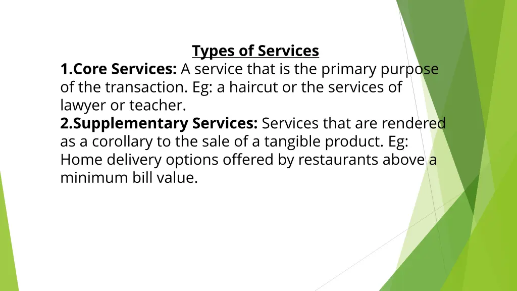 types of services