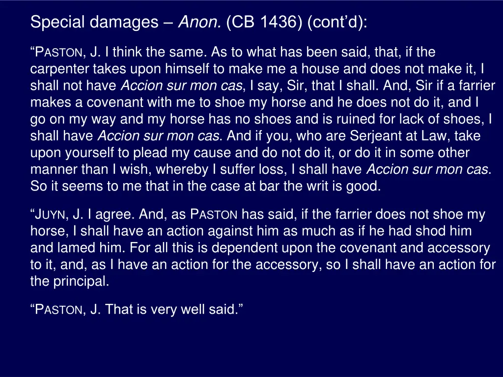 special damages anon cb 1436 cont d 1