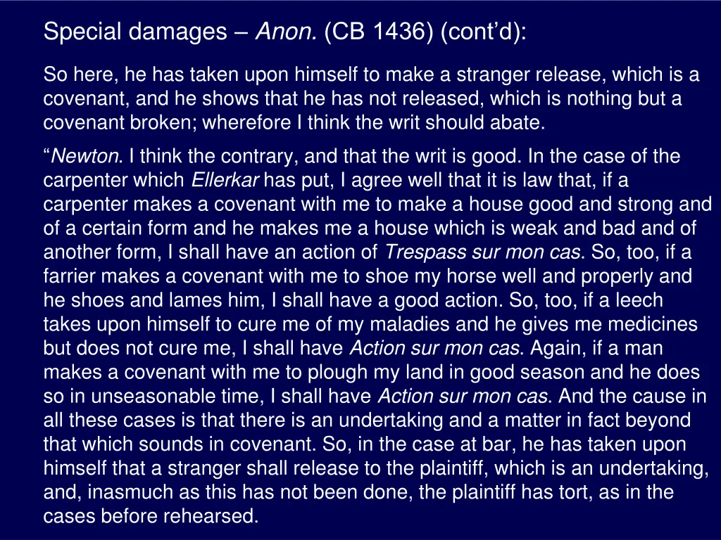 special damages anon cb 1436 cont d