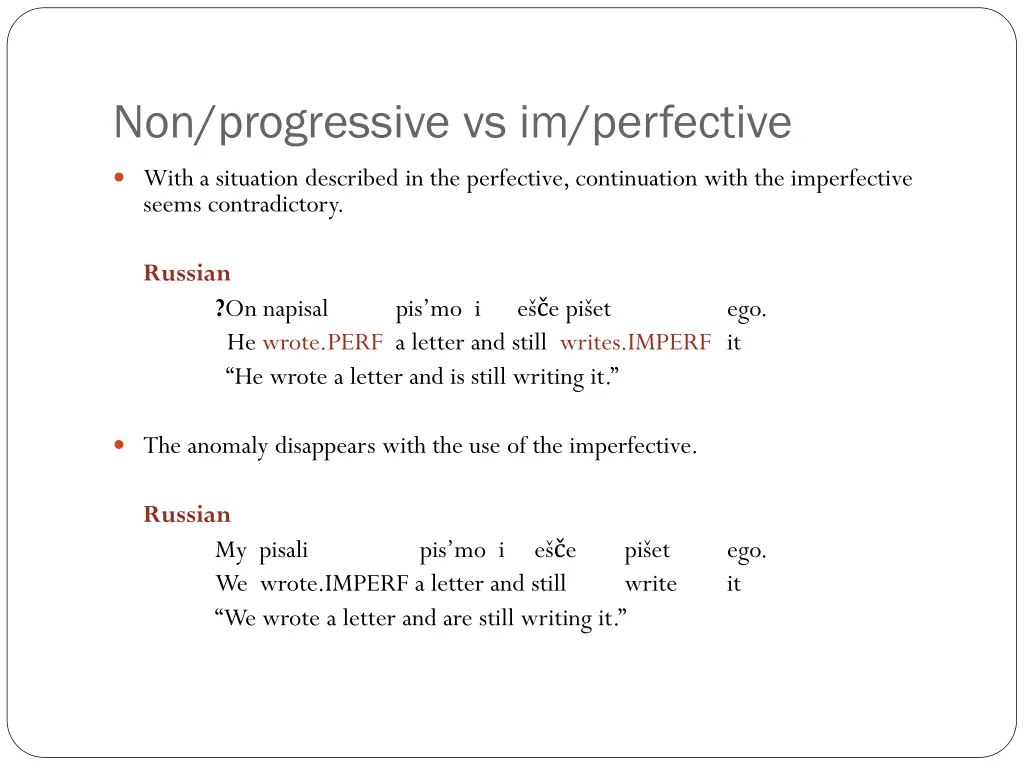 non progressive vs im perfective 2