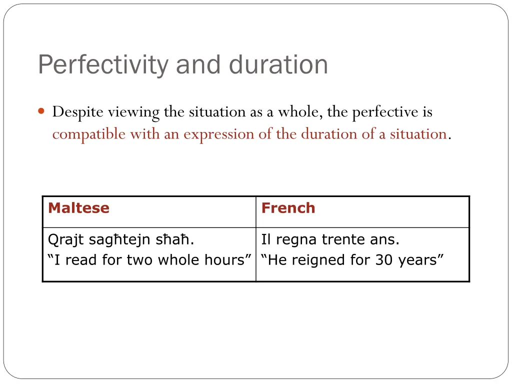 perfectivity and duration