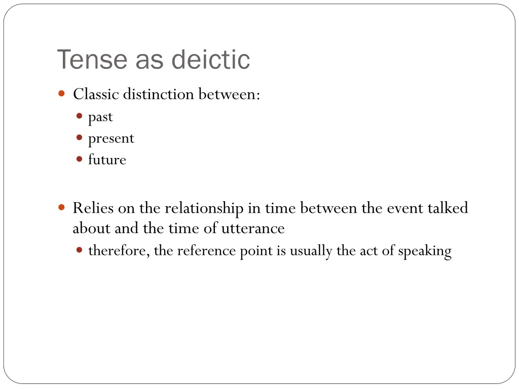 tense as deictic