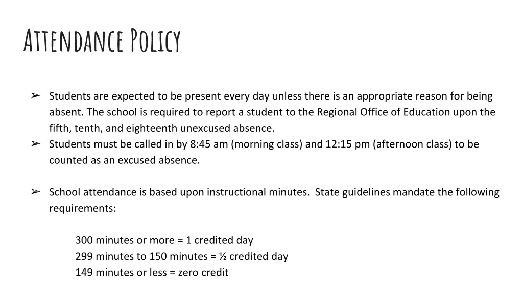 attendance policy