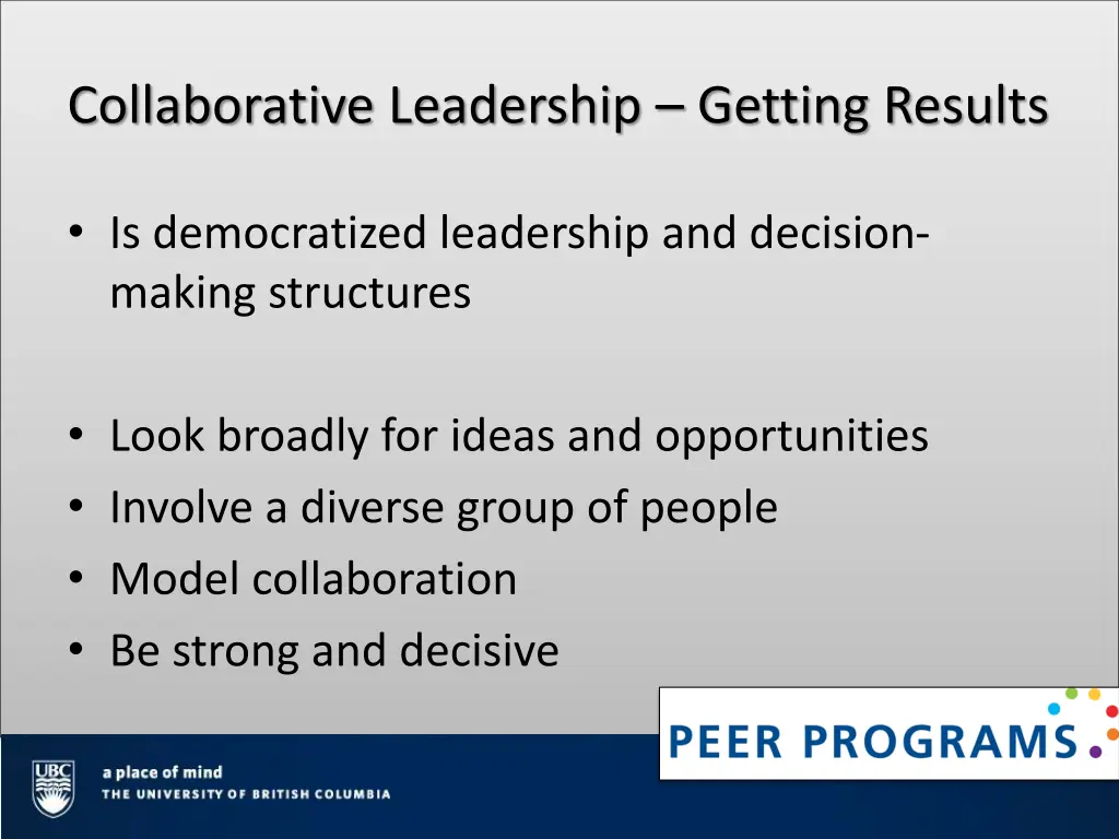 collaborative leadership getting results