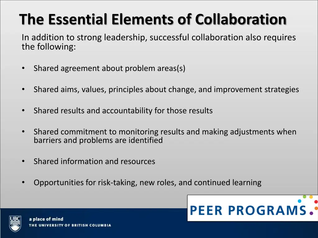 the essential elements of collaboration