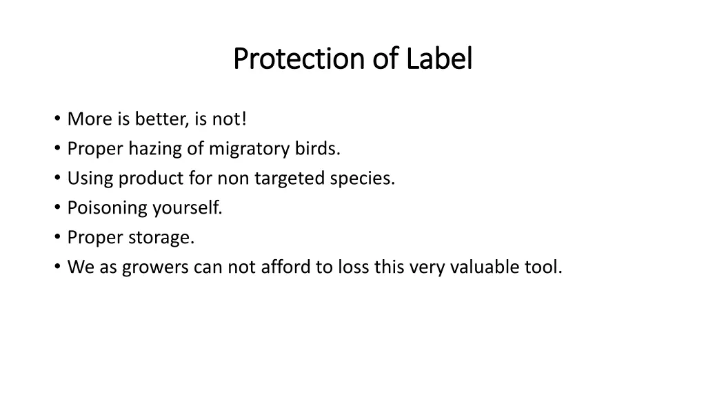 protection of label protection of label