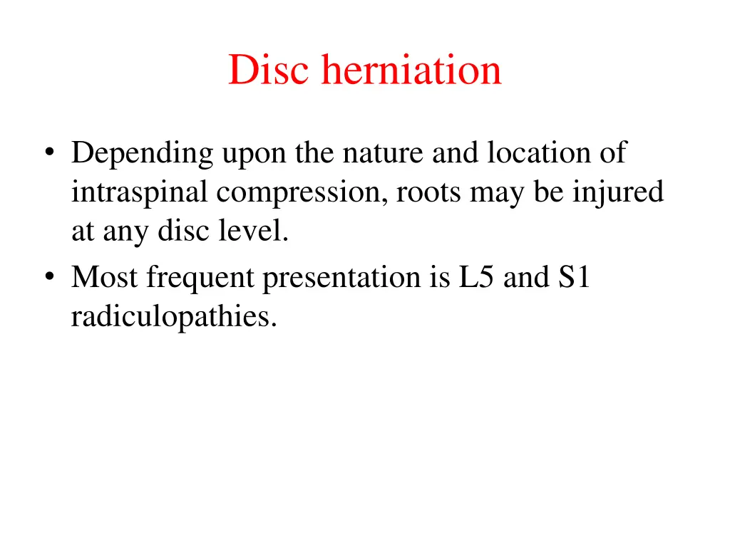 disc herniation