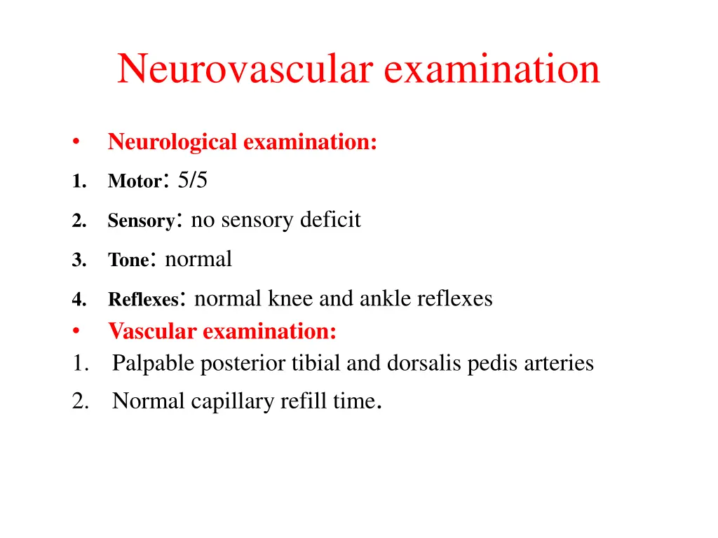 neurovascular examination