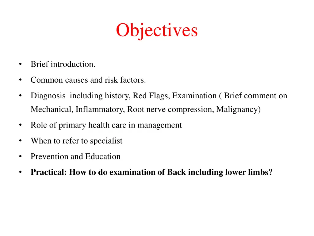 objectives