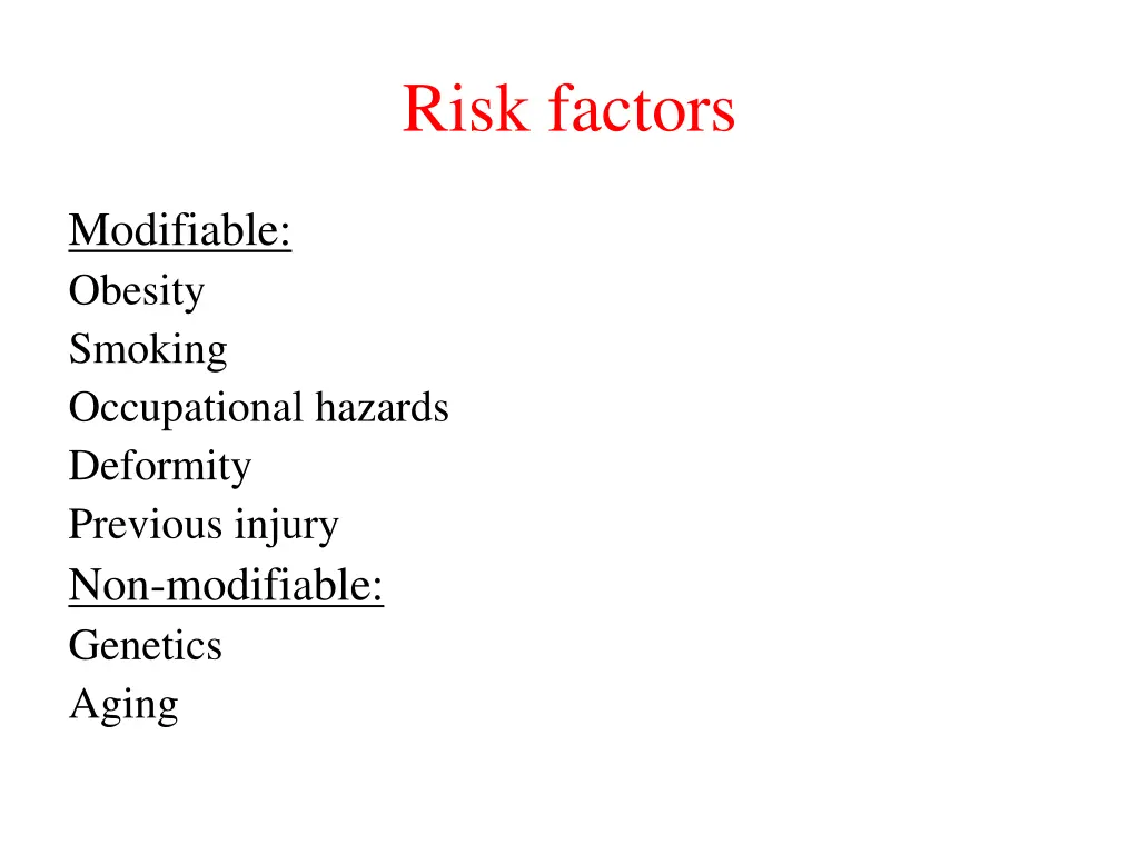 risk factors