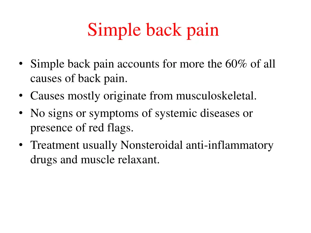 simple back pain