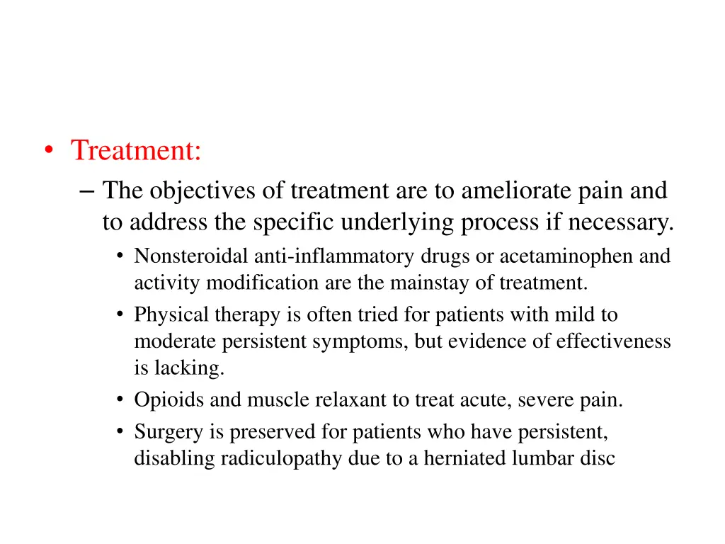 treatment the objectives of treatment