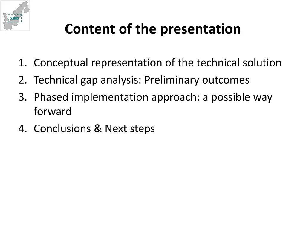 content of the presentation