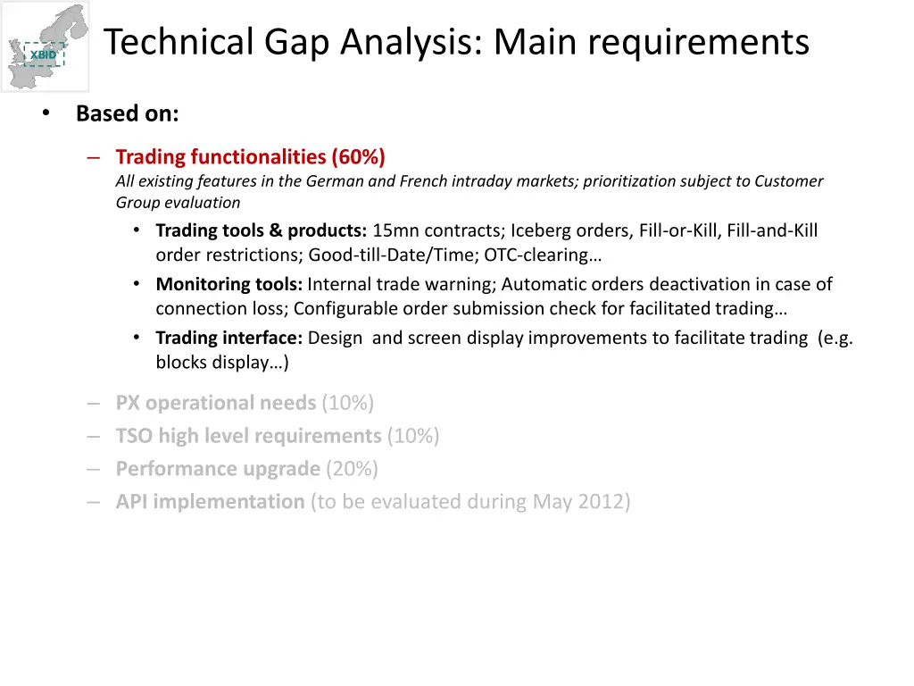 technical gap analysis main requirements 1