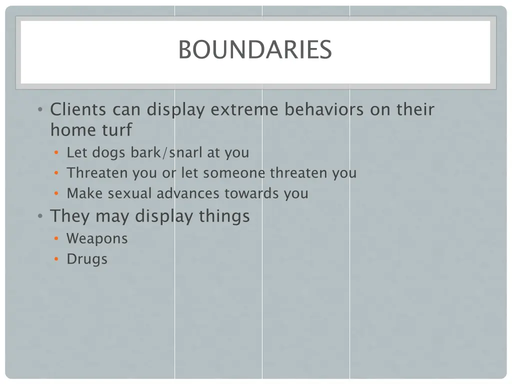 boundaries