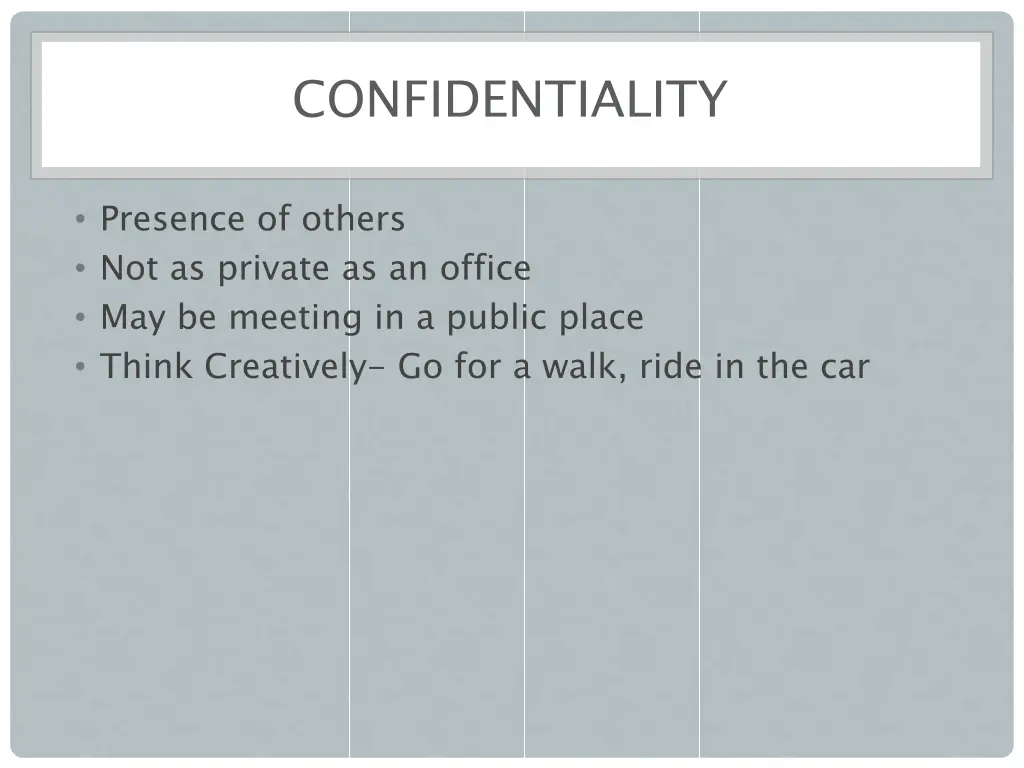 confidentiality 1