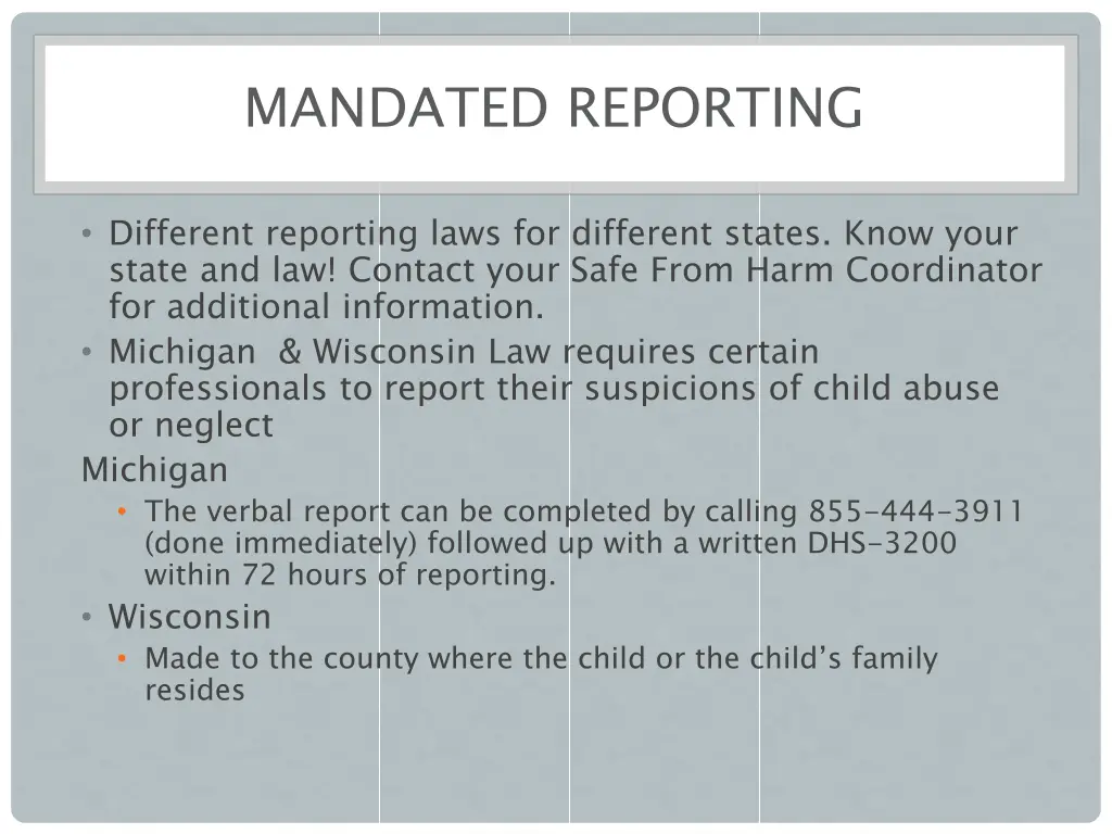 mandated reporting 1