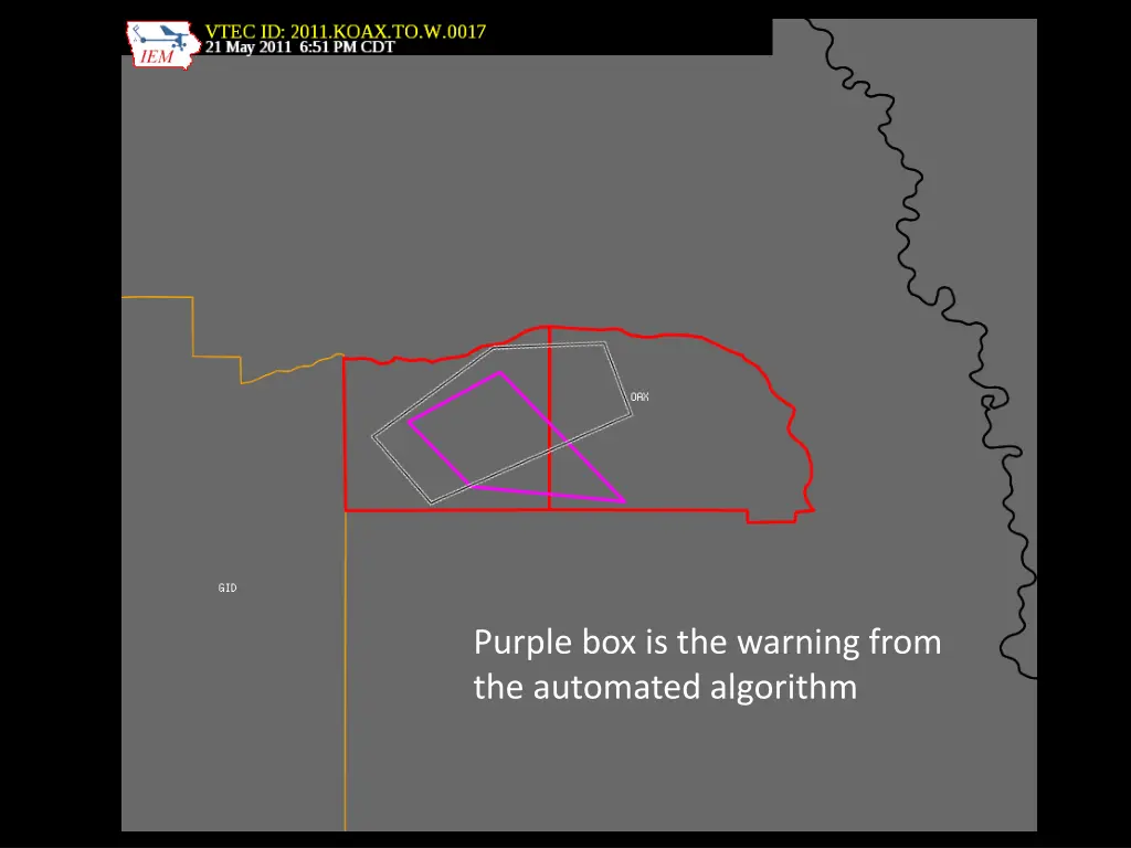 purple box is the warning from the automated