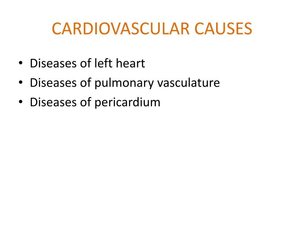 cardiovascular causes