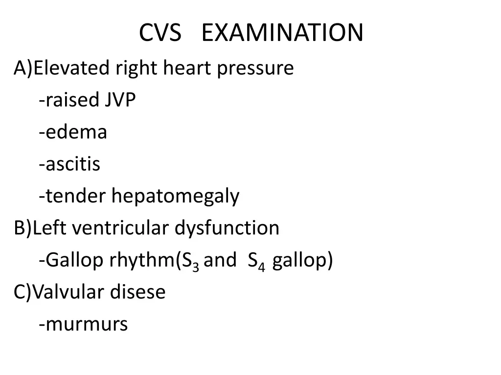 cvs examination