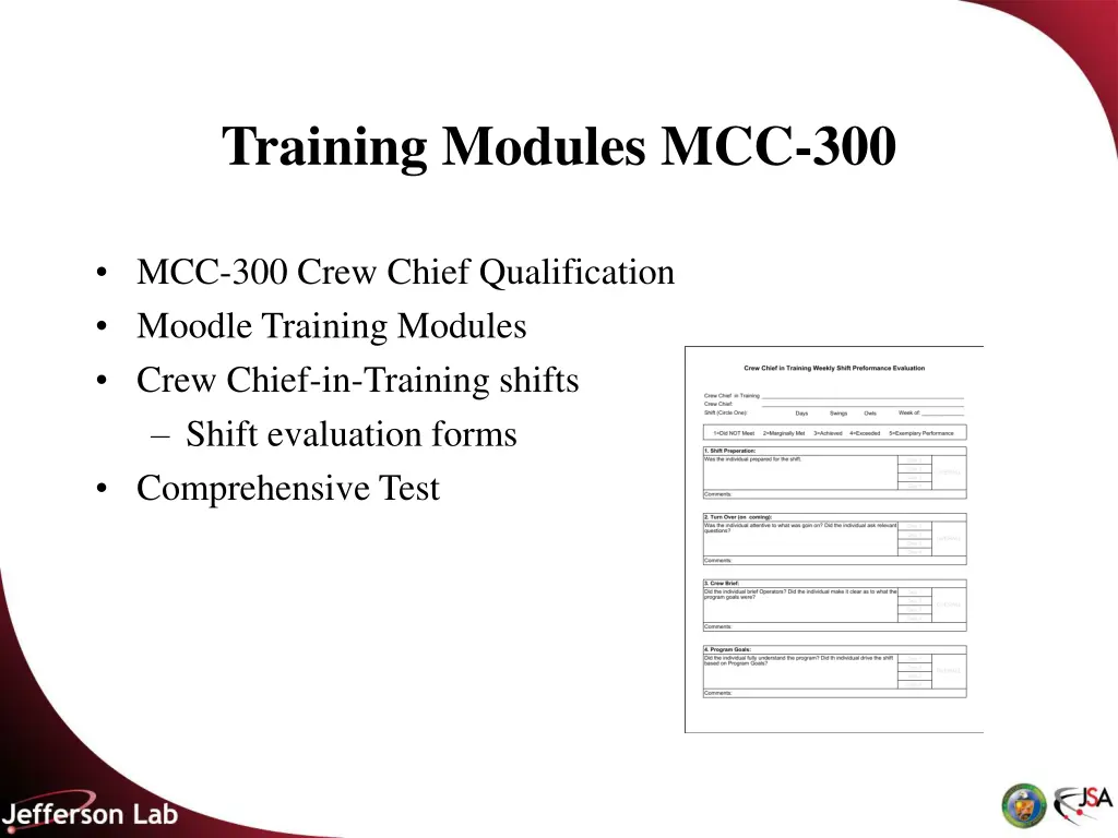 training modules mcc 300