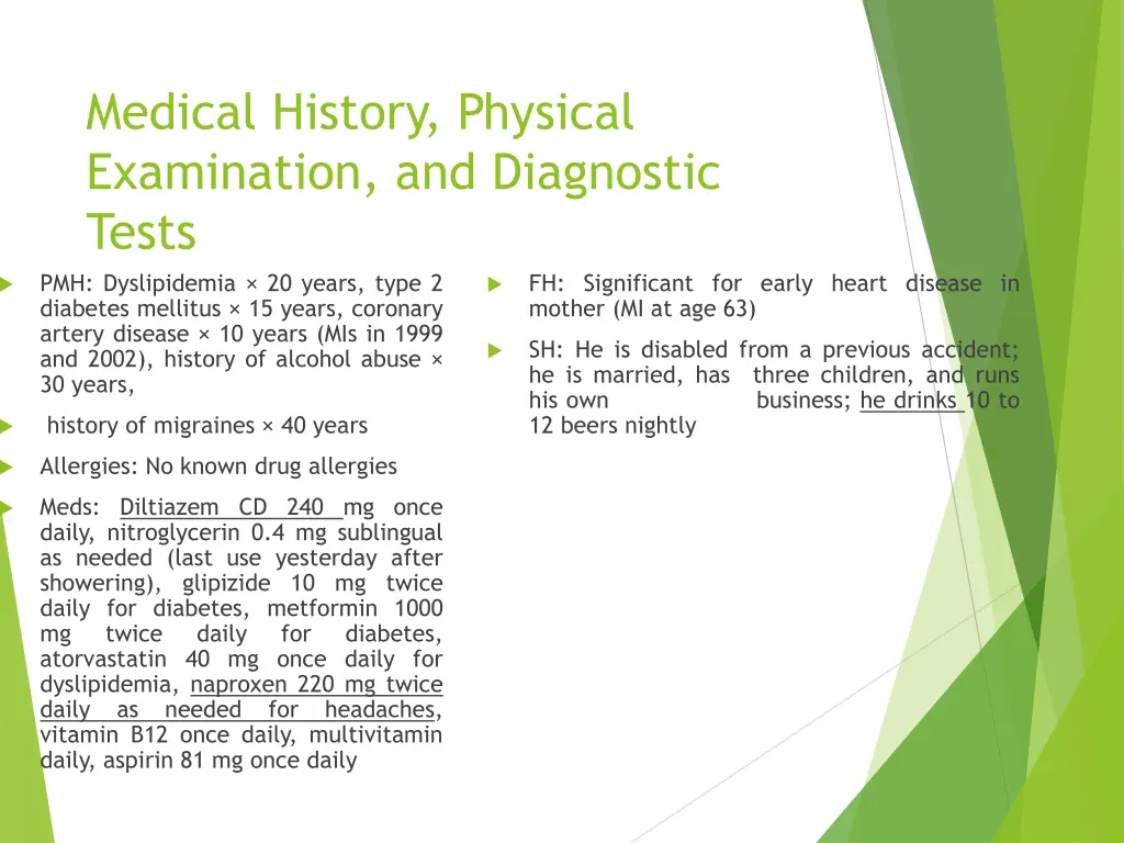 medical history physical examination