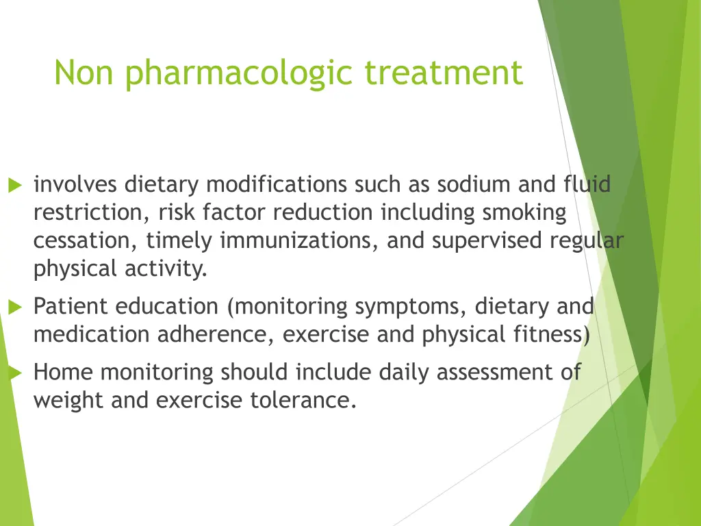 non pharmacologic treatment