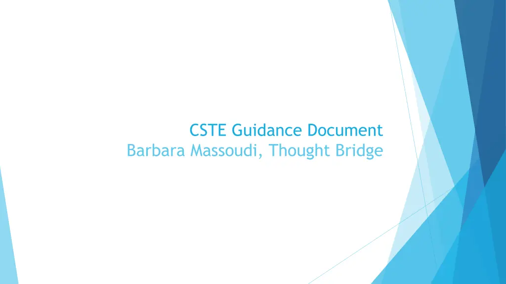 cste guidance document barbara massoudi thought