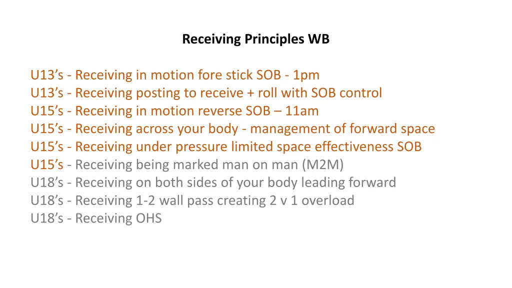 receiving principles wb