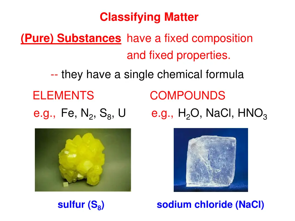 classifying matter