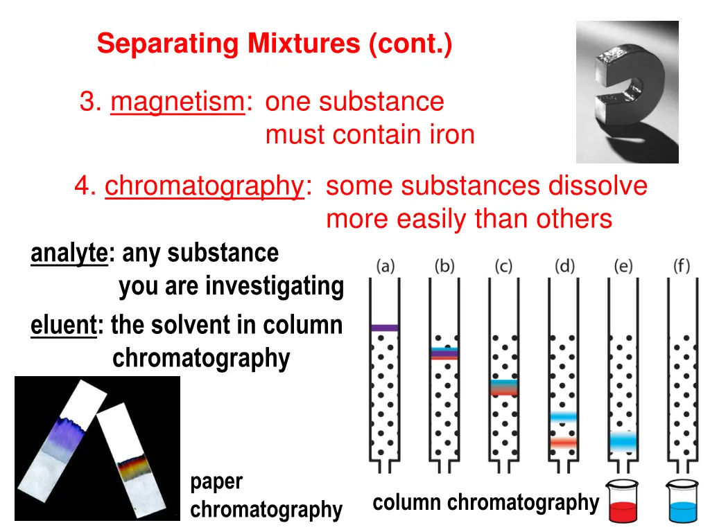 separating mixtures cont