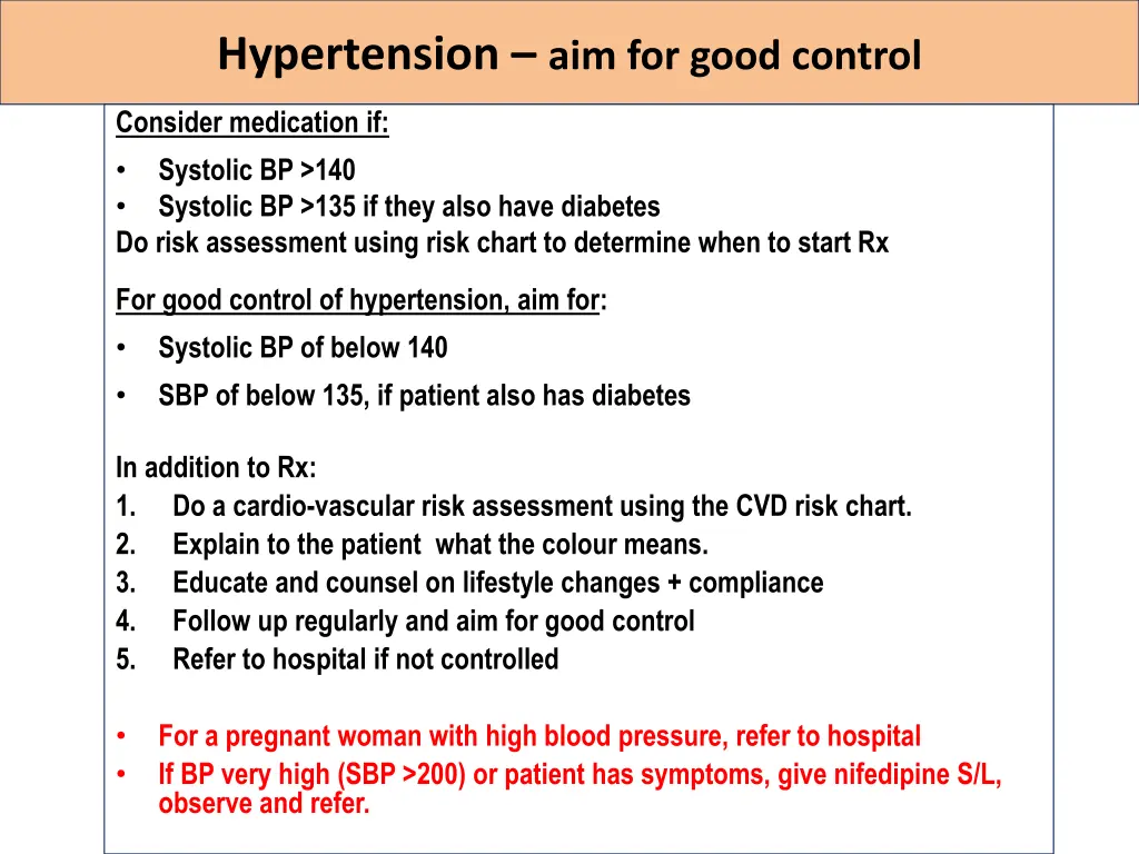 hypertension aim for good control