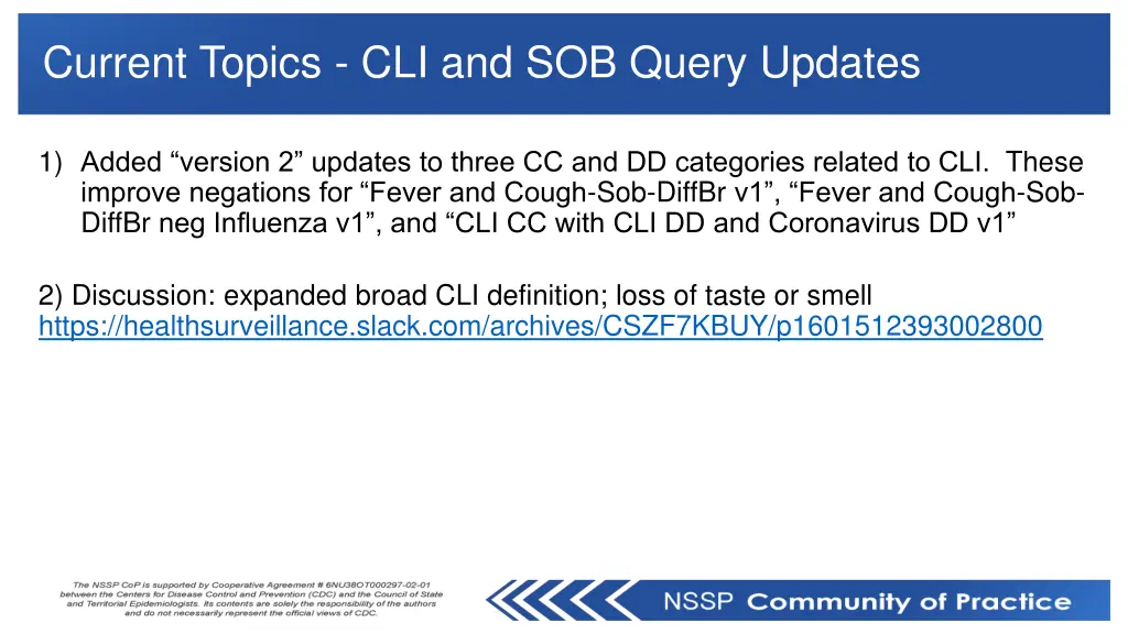 current topics cli and sob query updates