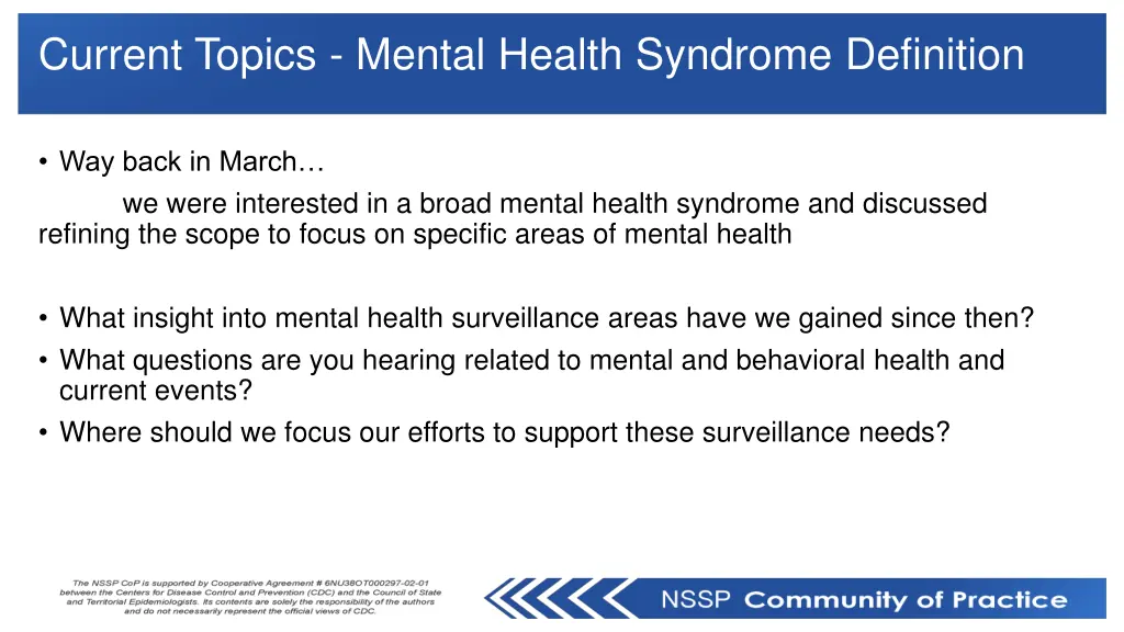 current topics mental health syndrome definition