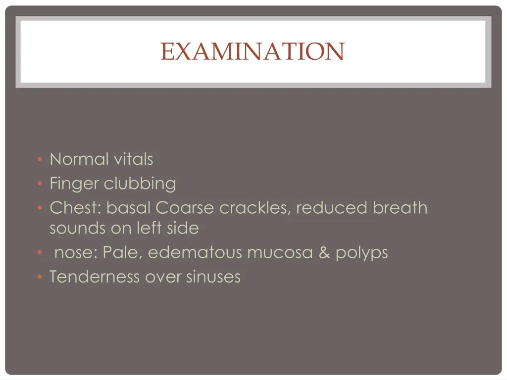 examination