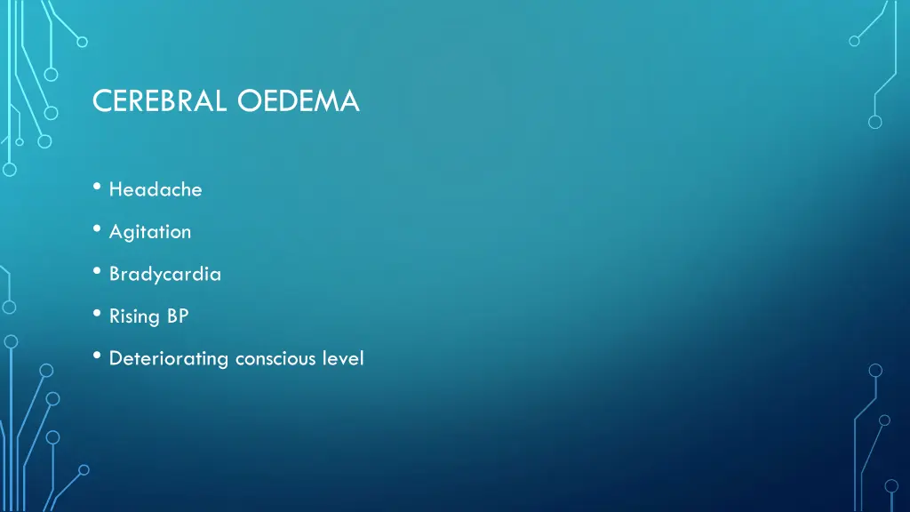 cerebral oedema