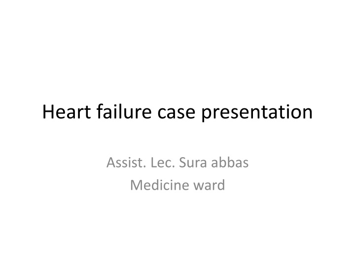 heart failure case presentation