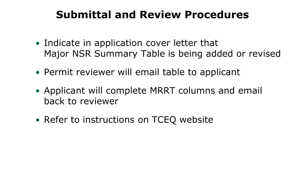 submittal and review procedures