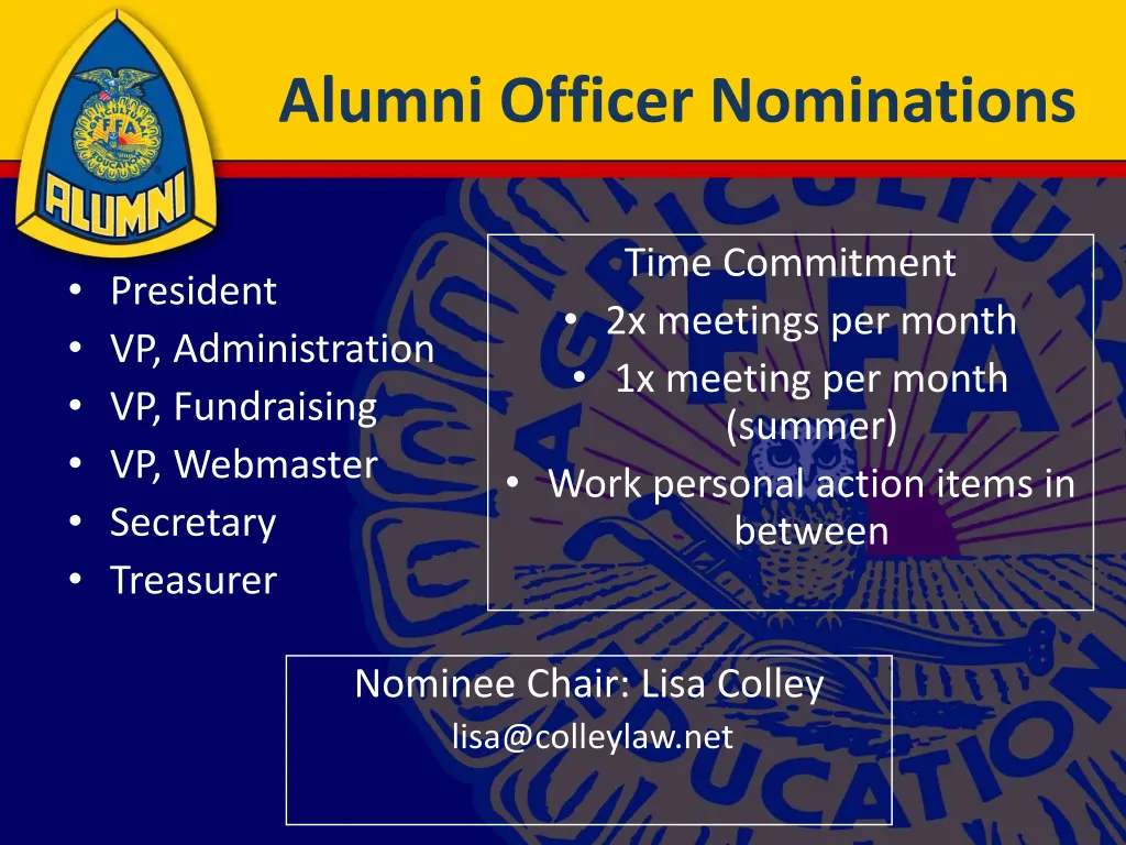 alumni officer nominations