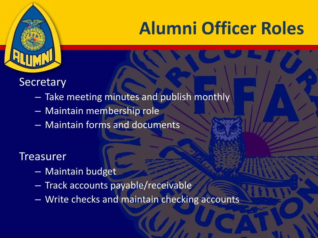 alumni officer roles 2