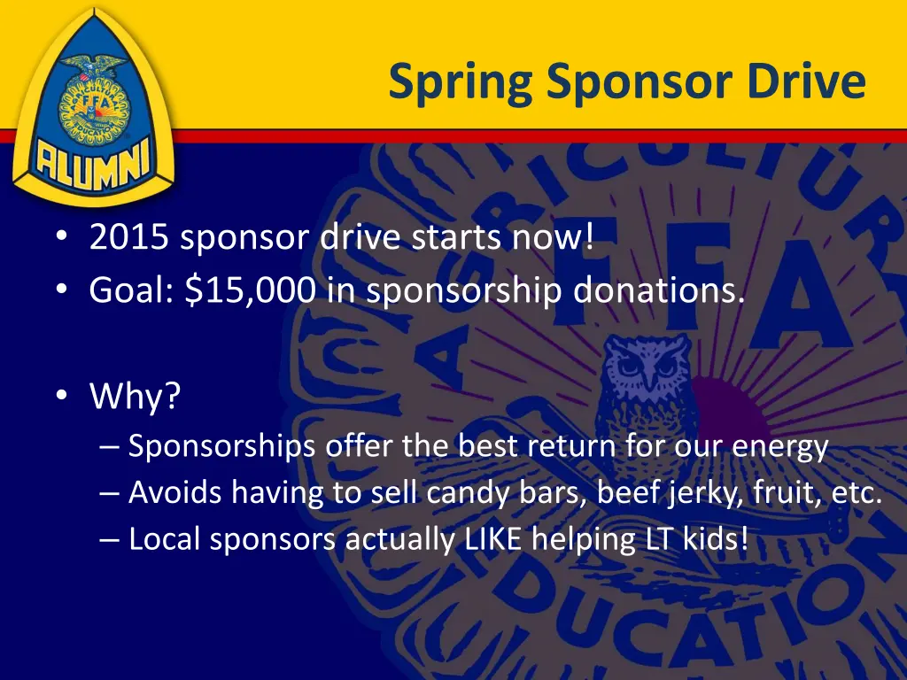 spring sponsor drive