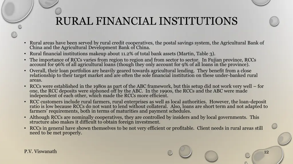 rural financial institutions