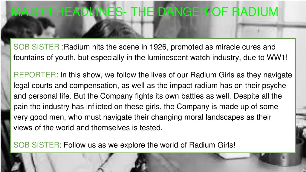 major headlines the danger of radium