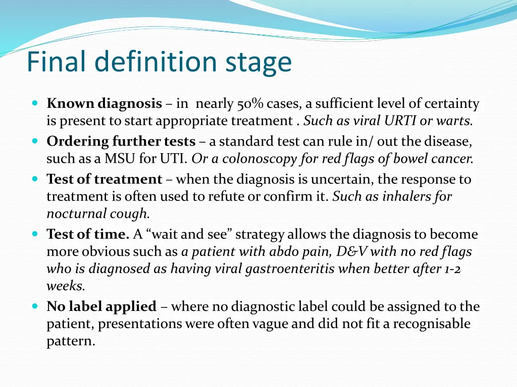 final definition stage