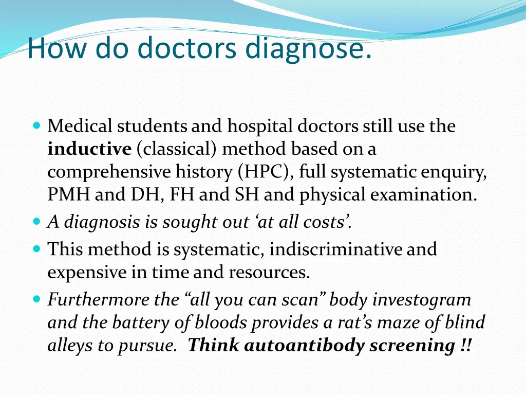 how do doctors diagnose